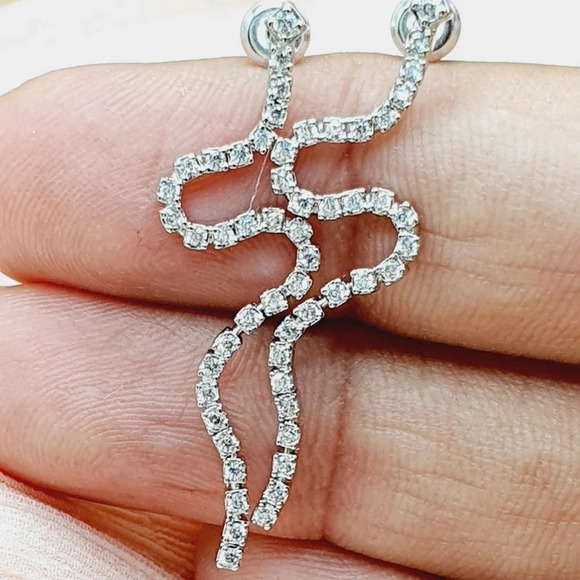 🌸Simple Trendy Snake Shiny Fashion Earrings for Women, MARR9126 - Picture 7 of 7